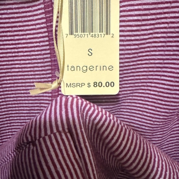 NWT Tangerine Women’s Purple Striped Hooded Half-Zip Hoodie Size Small, Workout - Picture 3 of 3